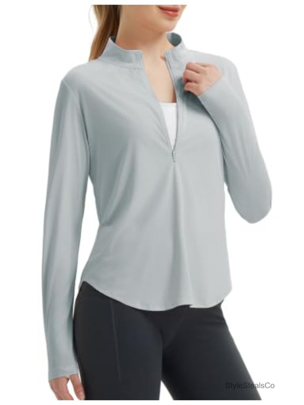 baleaf Women's UPF 50+ Long Sleeve Sun Shirt Half Zip with Thumbholes